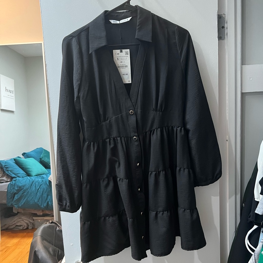 Black long sleeve Zara dress